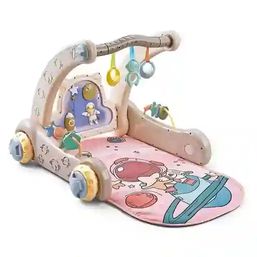 Andadera Y Gimnasio Musical 2 En 1 Astronauta Rosa