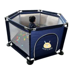 Corral De Juegos Hexagonal Para Bebes Color Azul