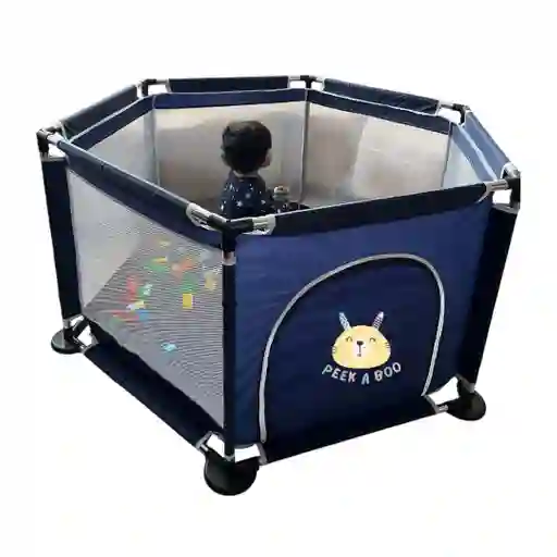 Corral De Juegos Hexagonal Para Bebes Color Azul