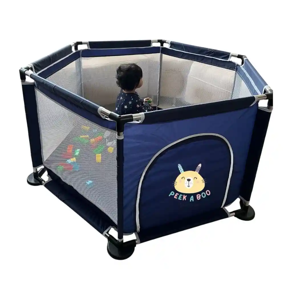 Corral De Juegos Hexagonal Para Bebes Color Azul