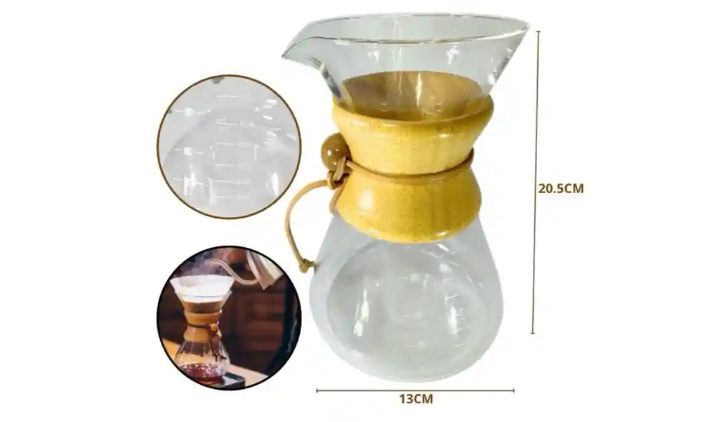 Cafetera Chemex Método Filtrado 800 Ml Vidrio Borosilicato