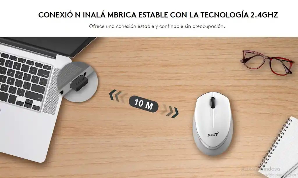 Mouse Inalámbrico Óptico Nx-7009 1200 Dpi – Ergonómico, Usb, Ambidiestro Y Preciso Para Oficina O Casa