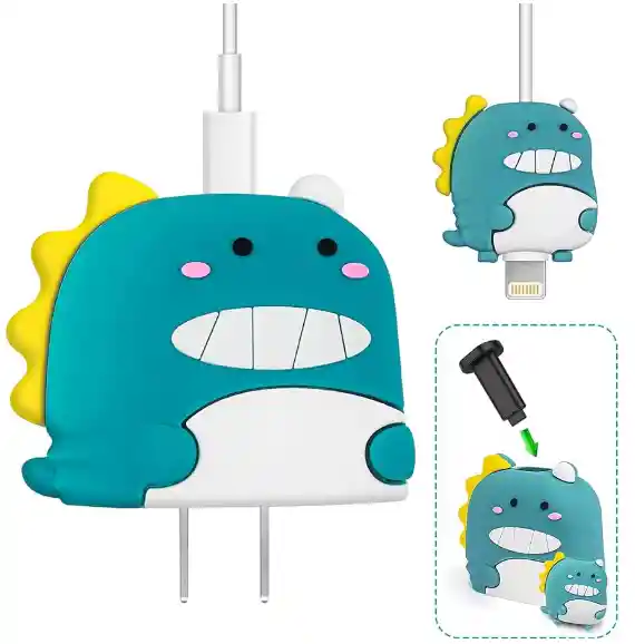 Forro Protector Para Cargadores Iphone Dinosaurio