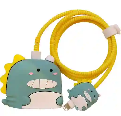 Forro Protector Para Cargadores Iphone Dinosaurio