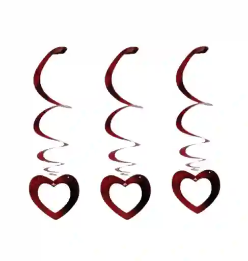Espiral Corazón X3 Unds Rojo