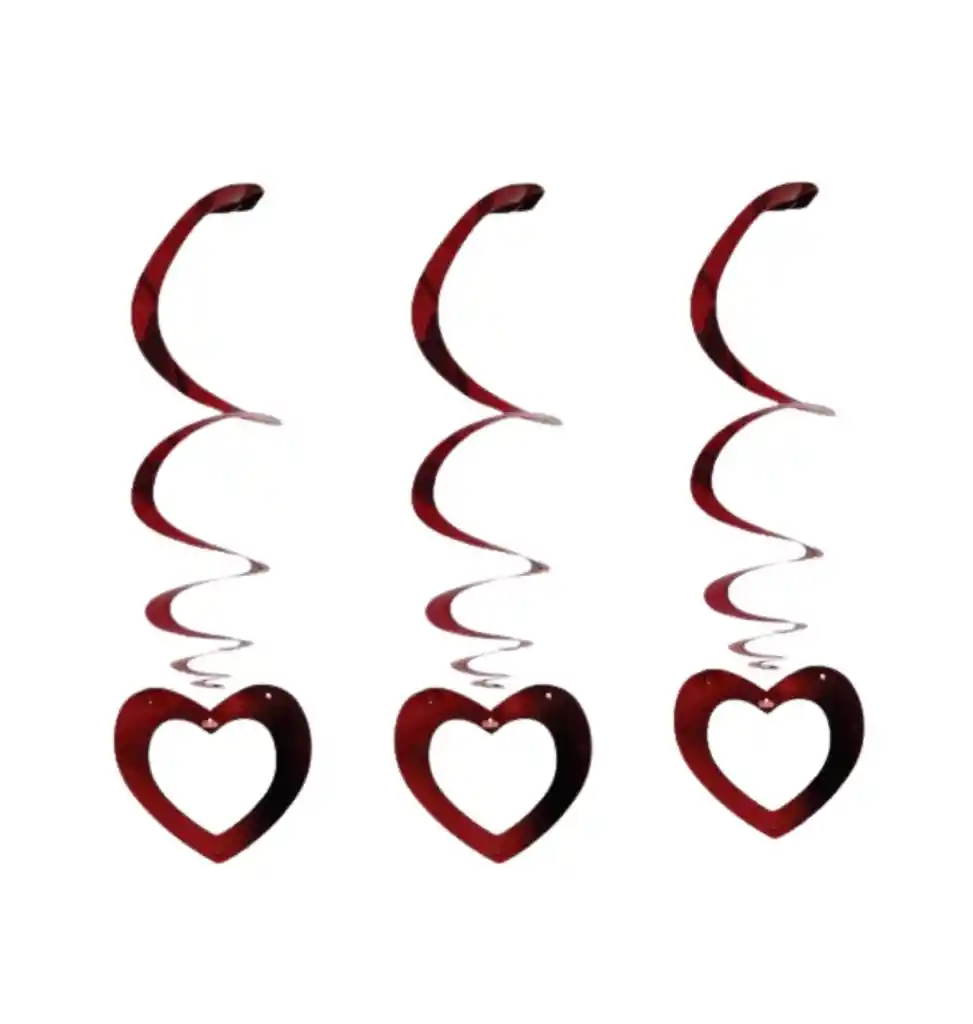 Espiral Corazón X3 Unds Rojo