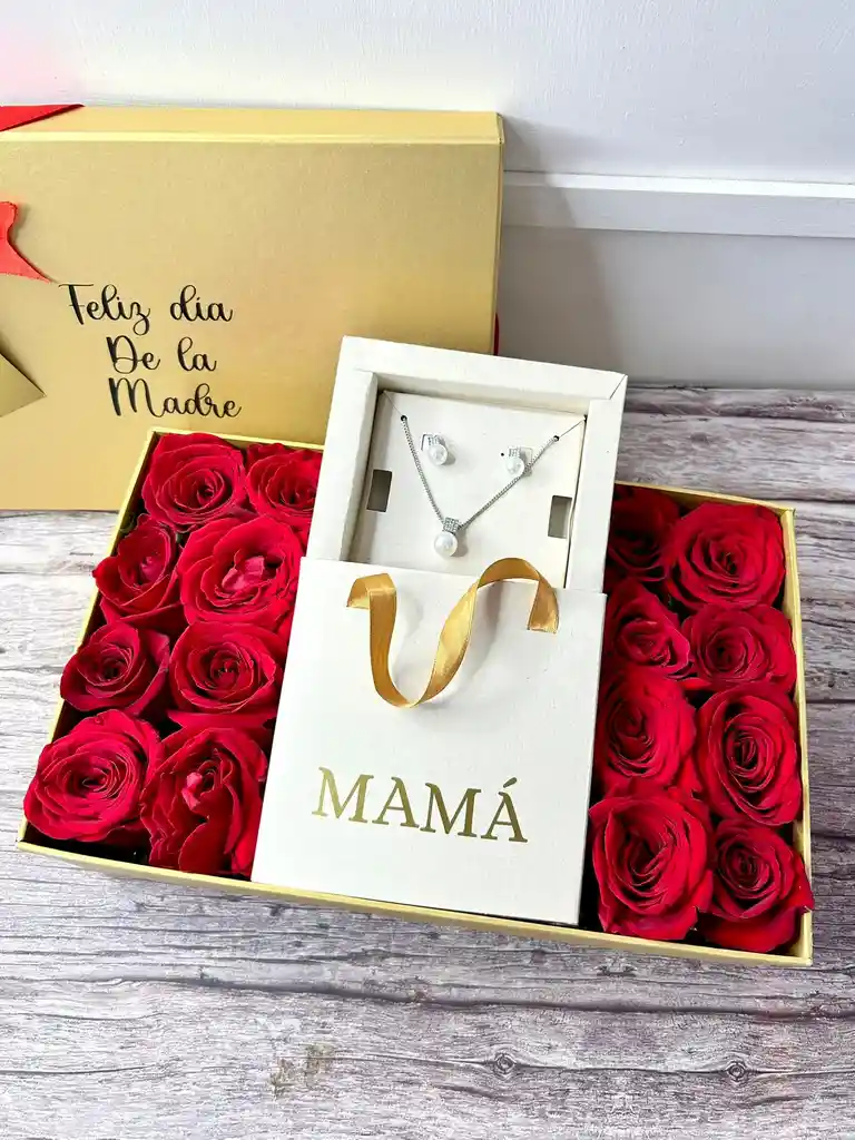 Caja De Lujo Floral Con Joyería - Especial Dia De Las Madres