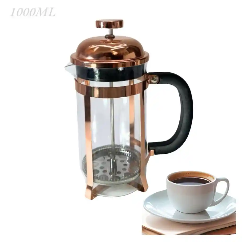 Cafetera Prensa Francesa Gc-654 En Vidrio Embolo 1000 Ml