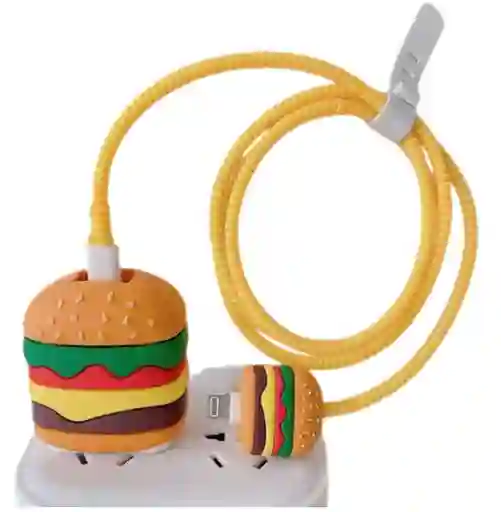 Forro Protector Para Cargadores Iphone Hamburguesa