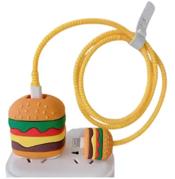 Forro Protector Para Cargadores Iphone Hamburguesa