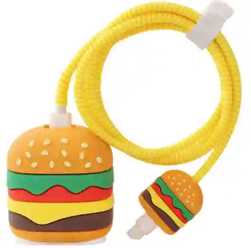 Forro Protector Para Cargadores Iphone Hamburguesa