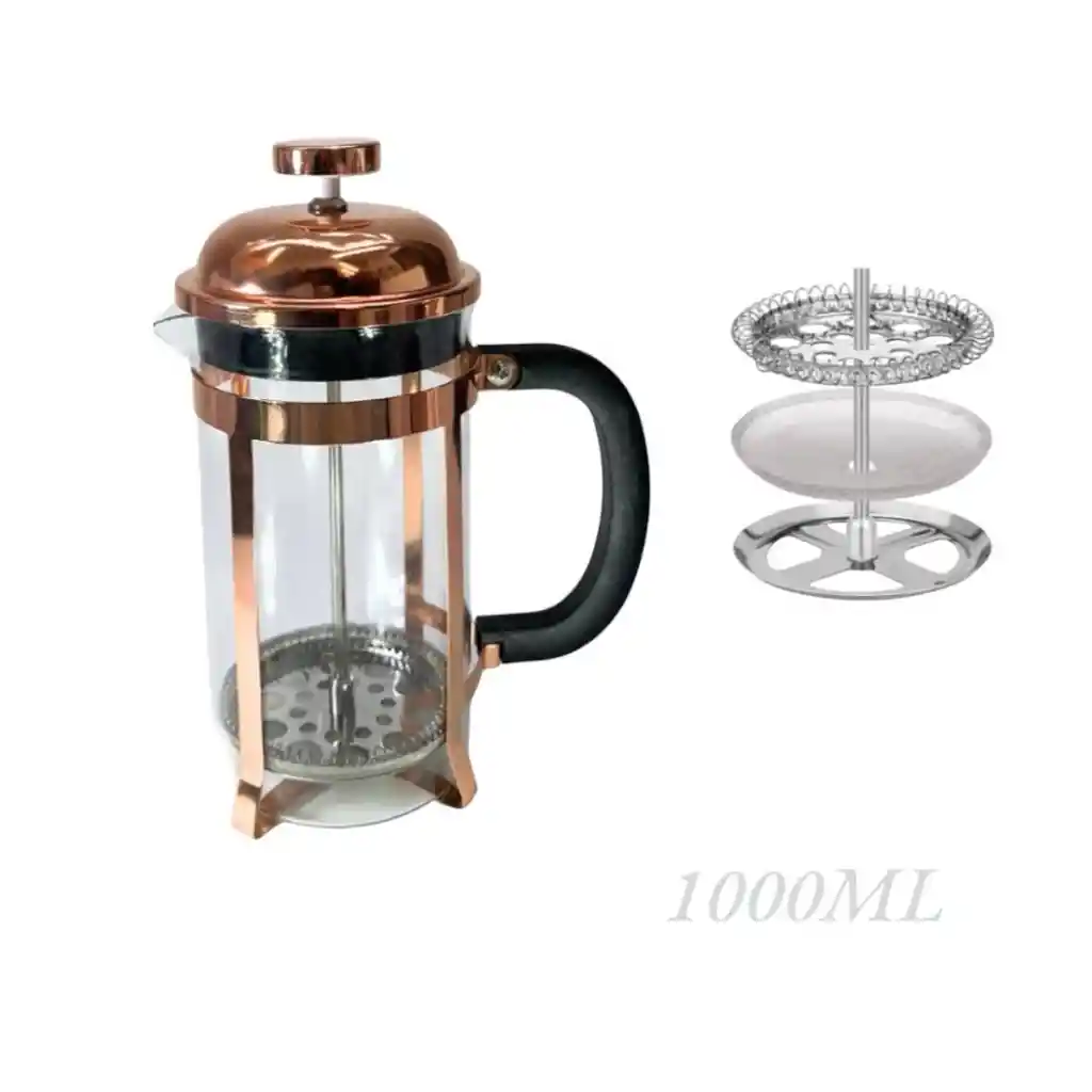 Cafetera Prensa Francesa Gc-654 En Vidrio Embolo 1000 Ml