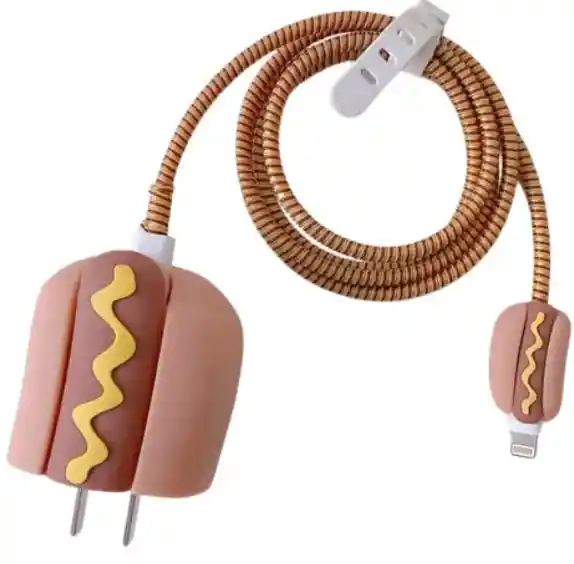 Forro Protector Para Cargadores Iphone Hot Dog