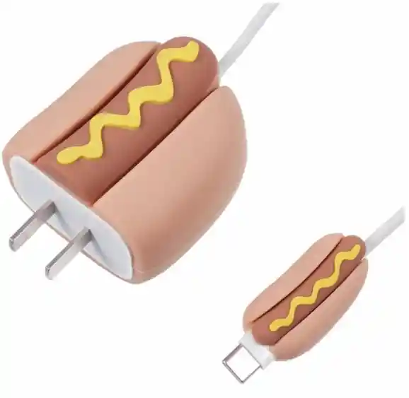 Forro Protector Para Cargadores Iphone Hot Dog