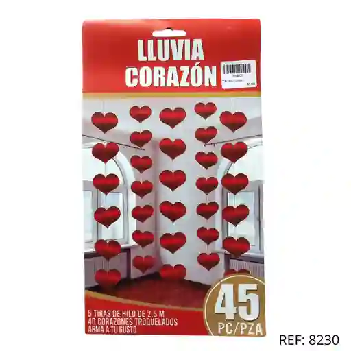 Cortina Lluvia Corazones