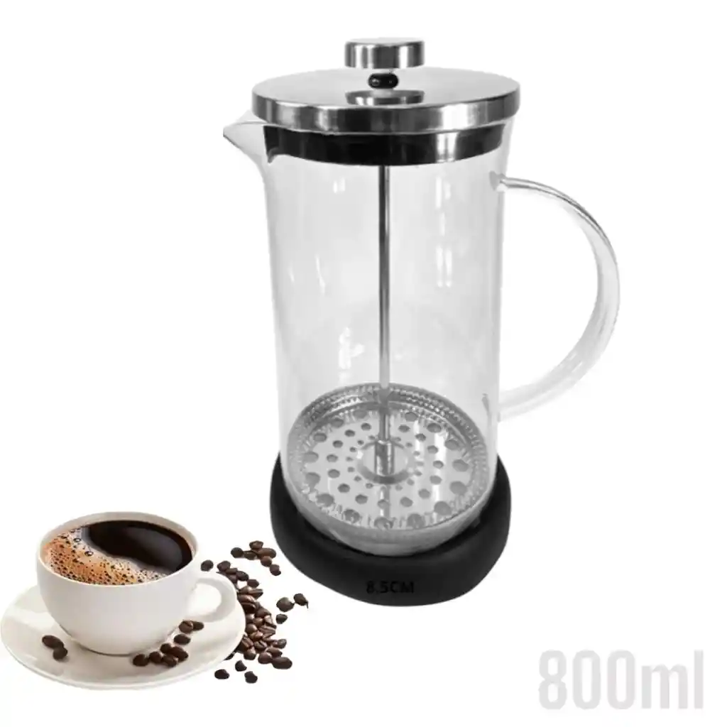 Cafetera Prensa Francesa 875 En Vidrio Embolo 800 Ml