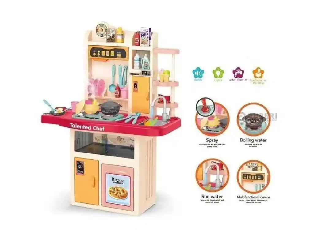 Set Juego De Cocina Grande Con Efectos Agua Vapor Y Sonidos