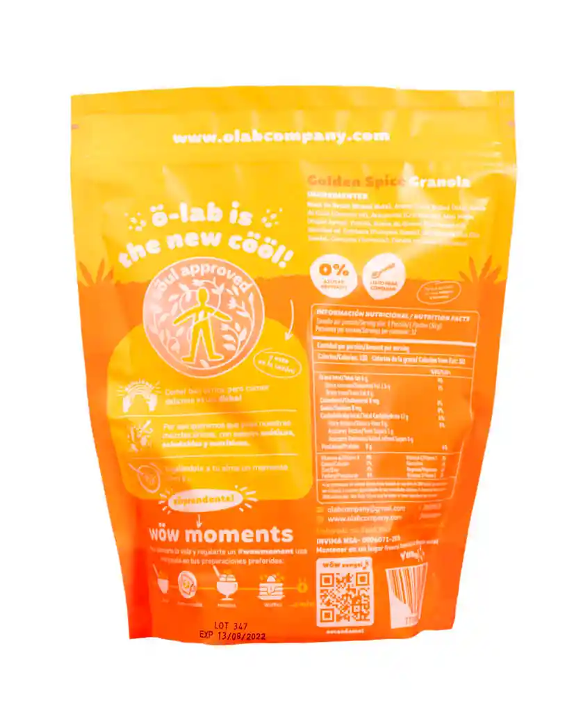 Granola Golden Spice O-lab 370 Gr