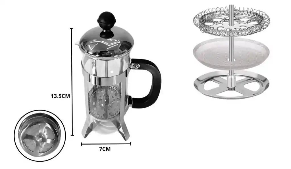 Cafetera Prensa Francesa G53 En Vidrio Embolo 350 Ml
