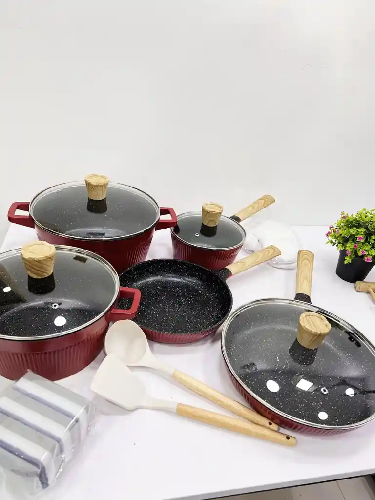 Set De Bateria De Ollas X 16pcs Rojo