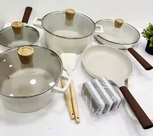 Set De Bateria De Ollas X 16pcs Beige