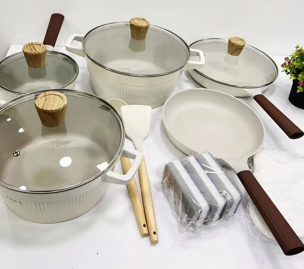Set De Bateria De Ollas X 16pcs Beige