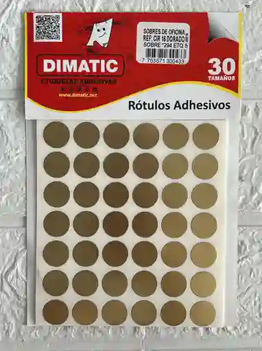 Stickers Rotulo Adhesivo Dorado
