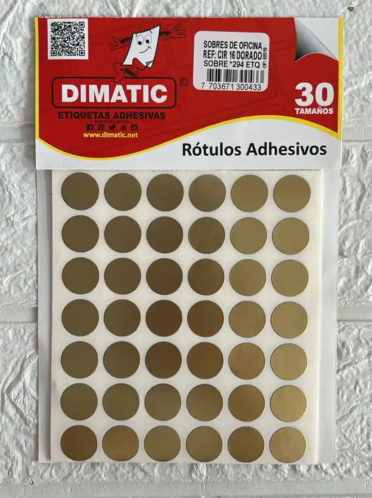 Stickers Rotulo Adhesivo Dorado