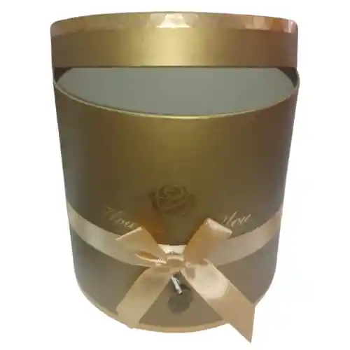 Caja De Regalo Cilindrica Dorada Ar1051 Grande