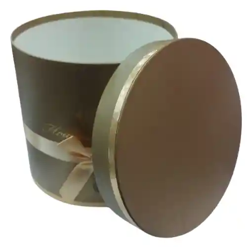 Caja De Regalo Cilindrica Dorada Ar1051 Grande