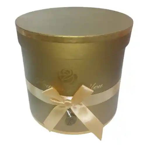 Caja De Regalo Cilindrica Dorada Ar1051 Grande