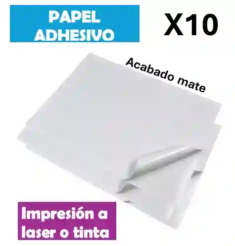 Papel Adhesivo X 10 Und - Mate - Paquete