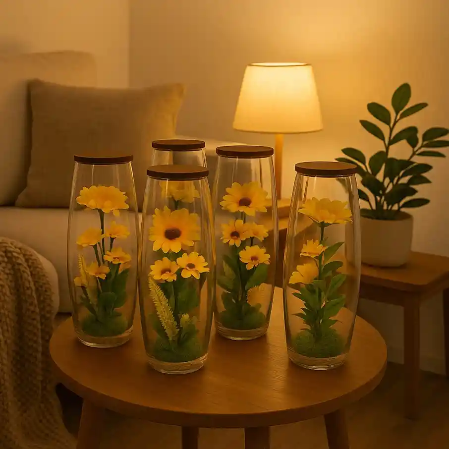Girasol Artificial Decorativo En Cristal I