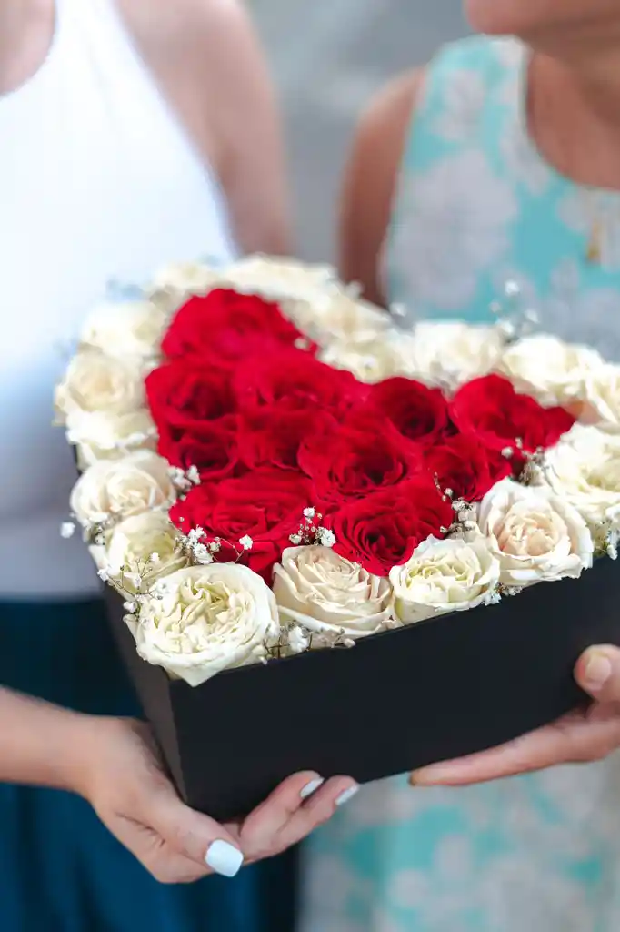 Corazón Grande Con Rosas