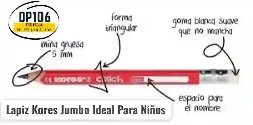 Lapiz Kores Jumbo Ideal Para Niños X 1 Und