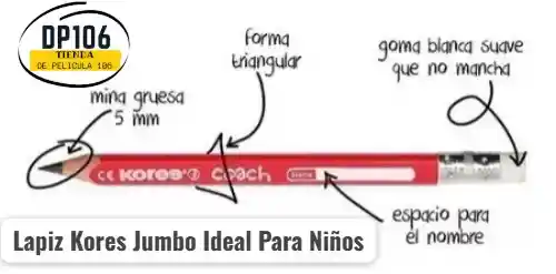Lapiz Kores Jumbo Ideal Para Niños X 1 Und