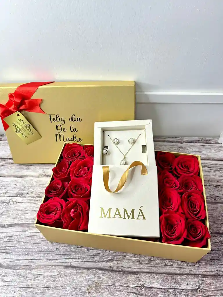 Caja De Lujo Floral Con Joyería - Especial Dia De Las Madres