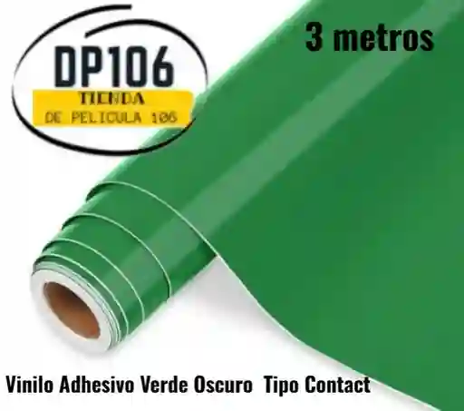 Vinilo Adhesivo Verde Oscuro De 3 Metros Tipo Contact