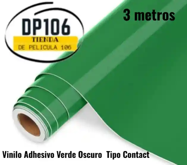 Vinilo Adhesivo Verde Oscuro De 3 Metros Tipo Contact