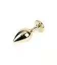 Plug Anal Talla S Dorado Con Joya Clear Metálico