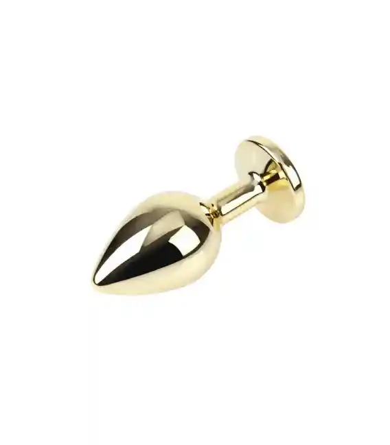 Plug Anal Talla S Dorado Con Joya Clear Metálico