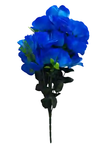 Ramo Arreglo Bouquet De 18 Flores Artificiales Azules