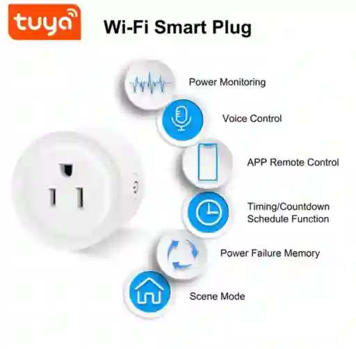 Enchufe Wifi Inteligente App Tuya Google Y Alexa Smart Plug