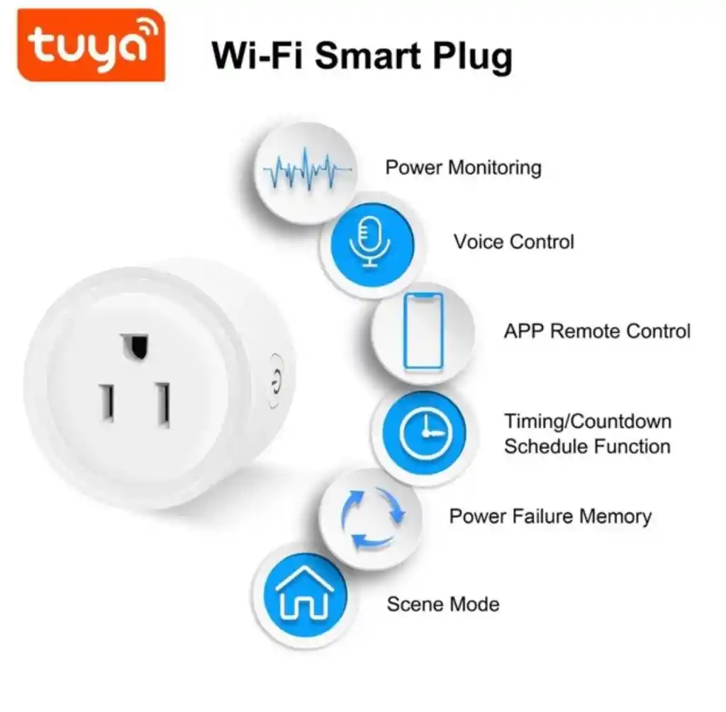 Enchufe Wifi Inteligente App Tuya Google Y Alexa Smart Plug