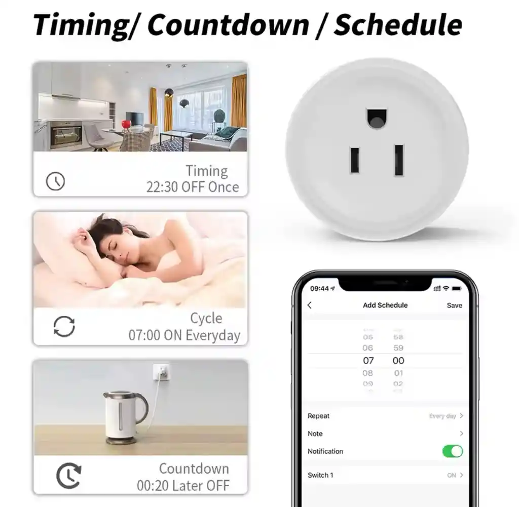 Enchufe Wifi Inteligente App Tuya Google Y Alexa Smart Plug