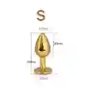 Plug Anal Talla S Dorado Con Joya Clear Metálico