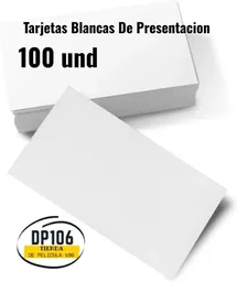 Tarjetas Blancas De Presentacion X 100 Und