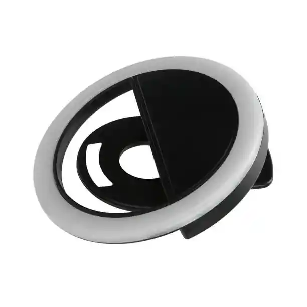Aro De Luz Para El Celular Recargable Negro