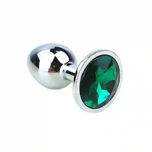 Plug Anal Metálico Talla S Joya Verde Esmeralda