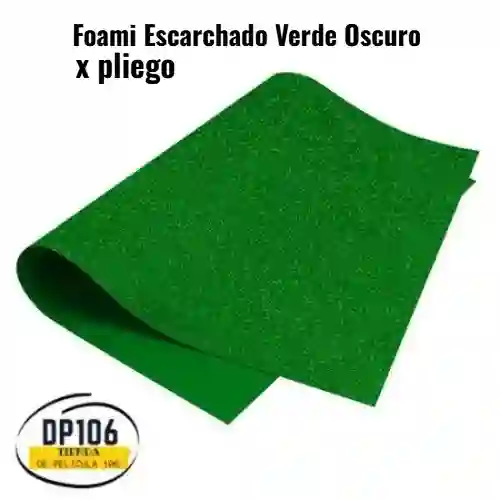Foami Escarchado Verde Oscuro Pliego X 1 Und / Foamy / Fomi